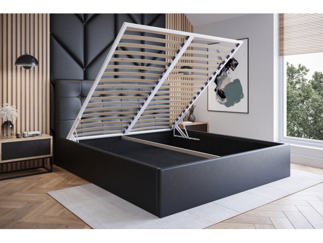 Łóżko tapicerowane Timo 180 Madryt 9100 czarny