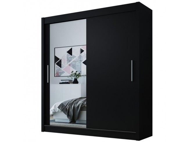 Szafa przesuwna Doti 1 150 czarny mat - widok z przodu