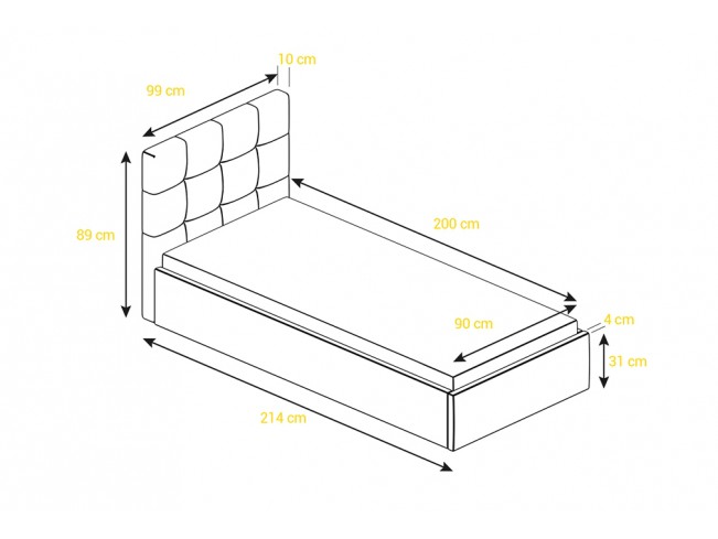 Łóżko tapicerowane TIMO KR-22 90