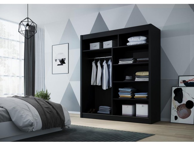 Szafa przesuwna Doti 1 czarny mat 150 cm