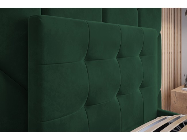 Łóżko tapicerowane Timo 90 Kronos 19 butelkowa zieleń