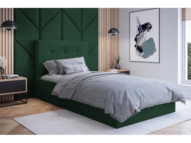 Łóżko tapicerowane Timo 90 Kronos 19 butelkowa zieleń