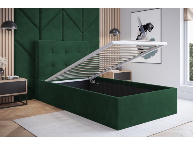 Łóżko tapicerowane Timo 90 Kronos 19 butelkowa zieleń