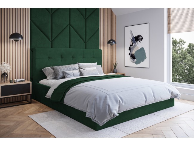 Łóżko tapicerowane Timo 140 Kronos 19 butelkowa zieleń
