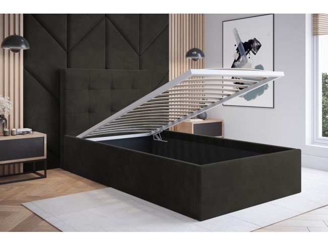 Łóżko tapicerowane Timo 120 Kronos 34 ciemny szary