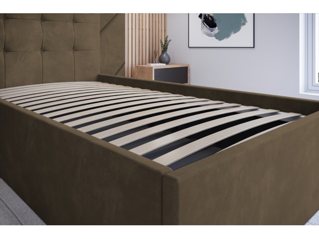 Łóżko tapicerowane Timo 90 Monolith 09 jasny brąz