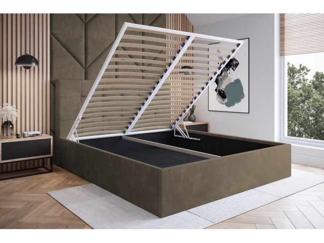 Łóżko tapicerowane Timo 160 Monolith 09 jasny brąz