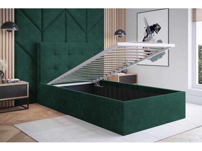 Łóżko tapicerowane Timo 90 Monolith 37 zielony