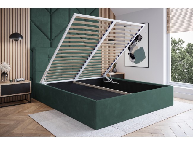 Łóżko tapicerowane Timo 140 Monolith 37 zielony
