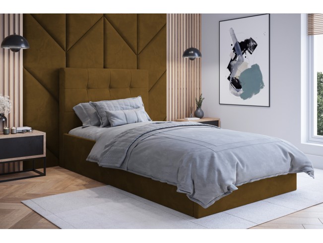 Łóżko tapicerowane Timo 140 Monolith 48 miodowy