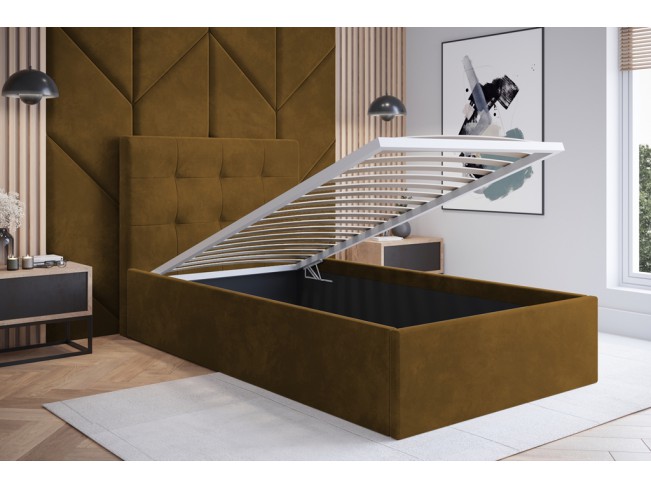 Łóżko tapicerowane Timo 120 Monolith 48 miodowy