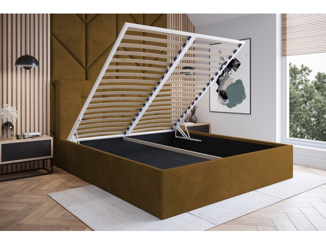 Łóżko tapicerowane Timo 180 Monolith 48 miodowy