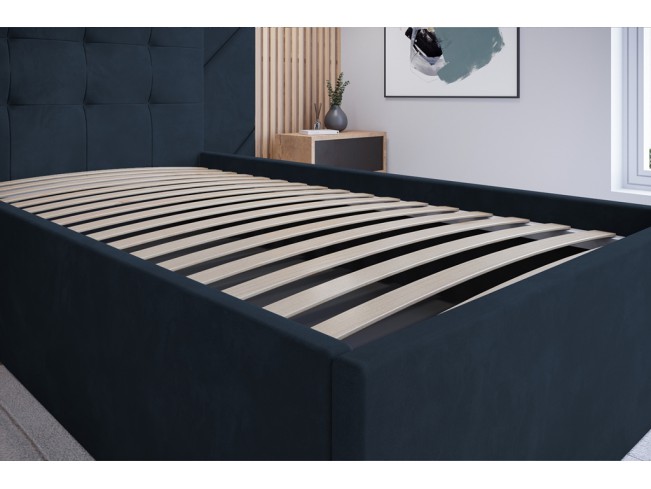 Łóżko tapicerowane Timo 90 Monolith 77 granatowy
