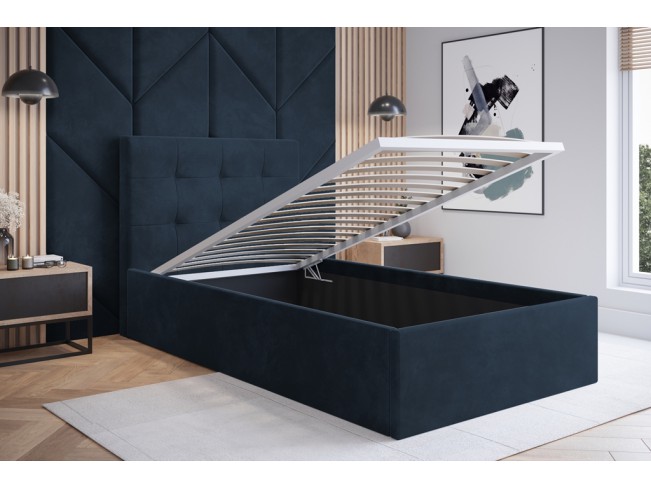 Łóżko tapicerowane Timo 90 Monolith 77 granatowy