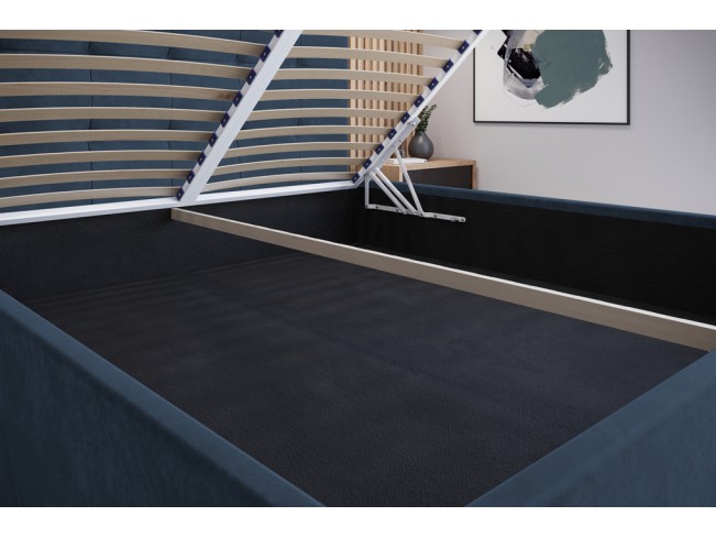 Łóżko tapicerowane Timo 140 Monolith 77 granatowy