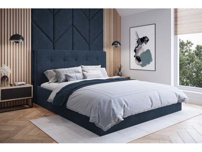 Łóżko tapicerowane Timo 180 Monolith 77 granatowy