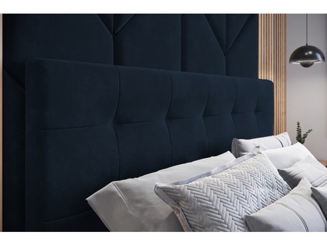 Łóżko tapicerowane Timo 140 Monolith 79 ciemny granat