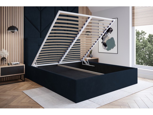 Łóżko tapicerowane Timo 160 Monolith 79 ciemny granat