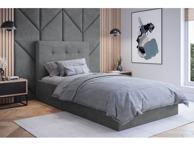 Łóżko tapicerowane Timo 120 Monolith 84 jasny szary