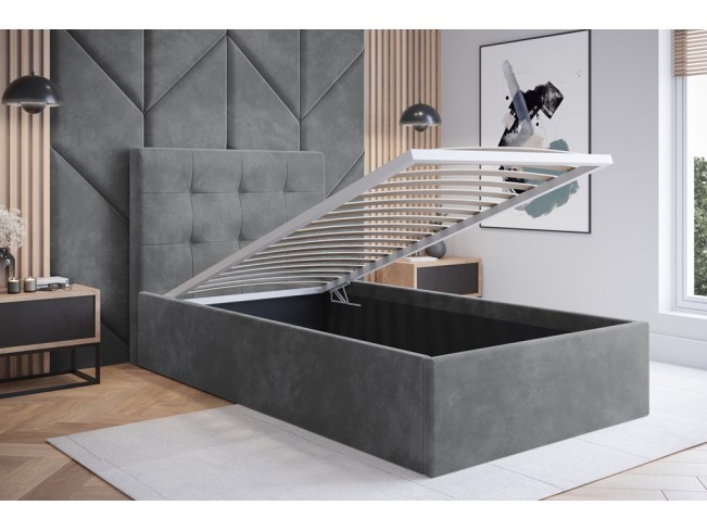 Łóżko tapicerowane Timo 120 Monolith 84 jasny szary