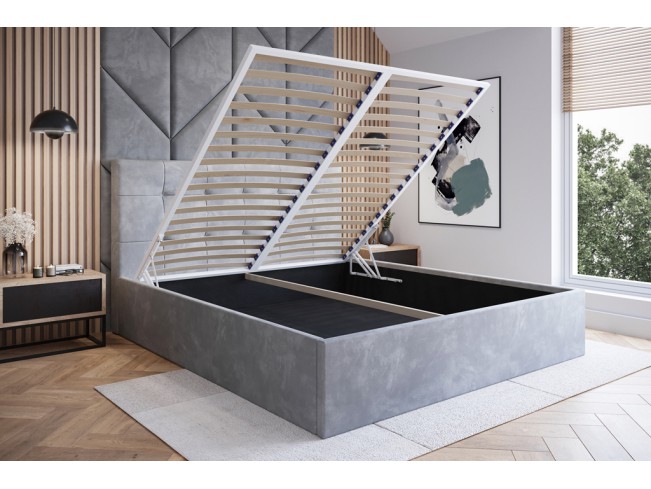 Łóżko tapicerowane Timo 160 Monolith 84 jasny szary