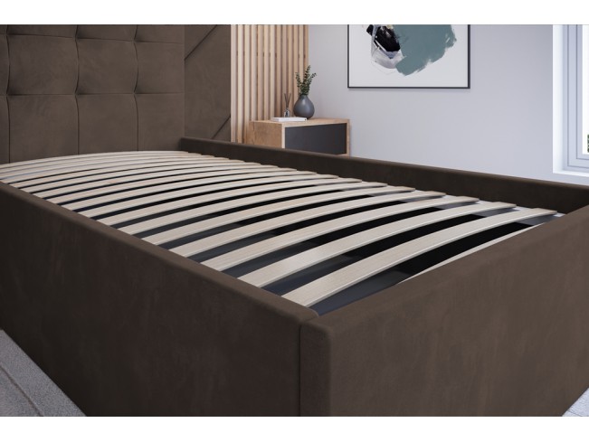 Łóżko tapicerowane Timo 90 Monolith 15 mleczna czekolada