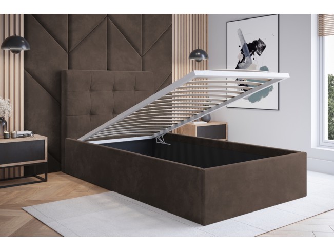 Łóżko tapicerowane Timo 90 Monolith 15 mleczna czekolada
