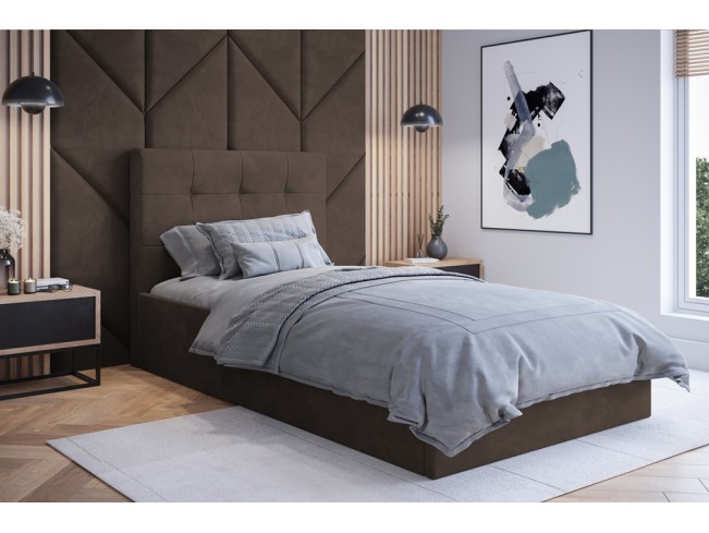 Łóżko tapicerowane Timo 120 Monolith 15 mleczna czekolada