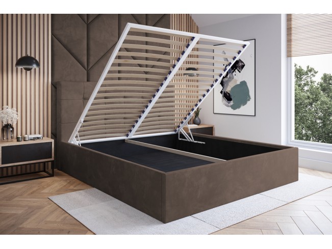 Łóżko tapicerowane Timo 140 Monolith 15 mleczna czekolada