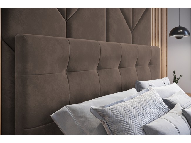 Łóżko tapicerowane Timo 180 Monolith 15 mleczna czekolada