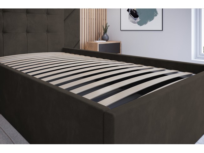 Łóżko tapicerowane Timo 90 Monolith 20 szary brąz