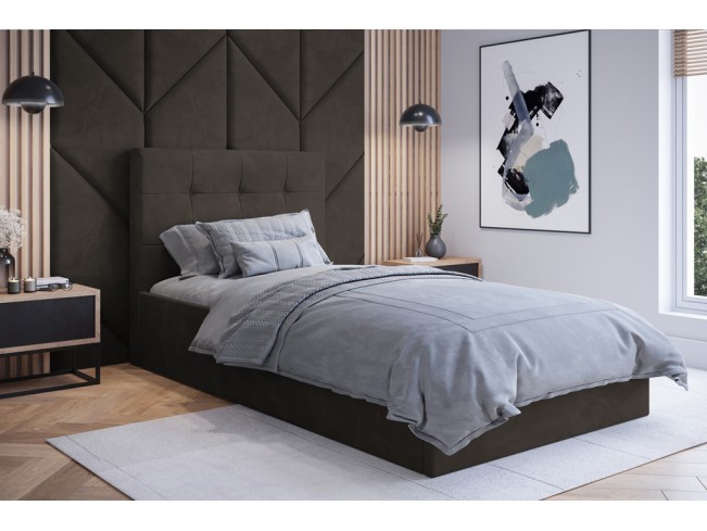 Łóżko tapicerowane Timo 90 Monolith 20 szary brąz