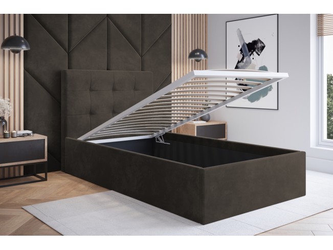 Łóżko tapicerowane Timo 120 Monolith 20 szary brąz