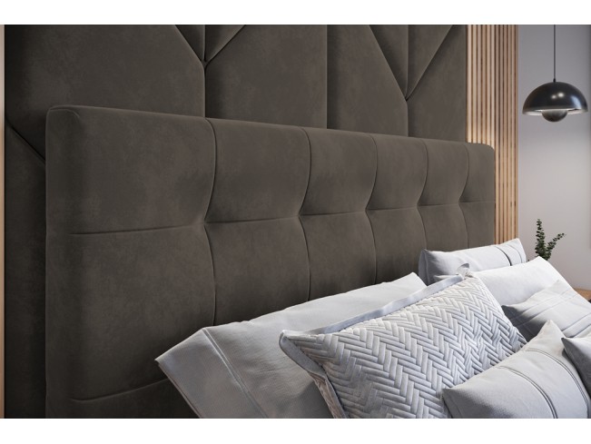 Łóżko tapicerowane Timo 140 Monolith 20 szary brąz