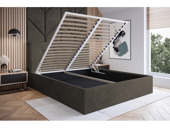 Łóżko tapicerowane Timo 180 Monolith 20 szary brąz