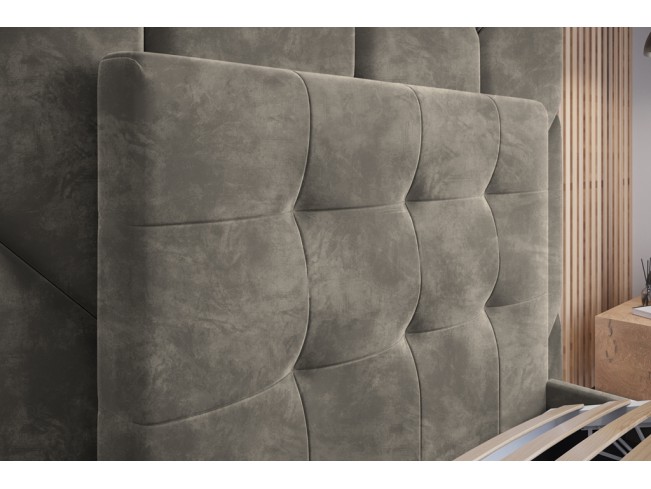 Łóżko tapicerowane Timo 80 Riviera 16 szary beż