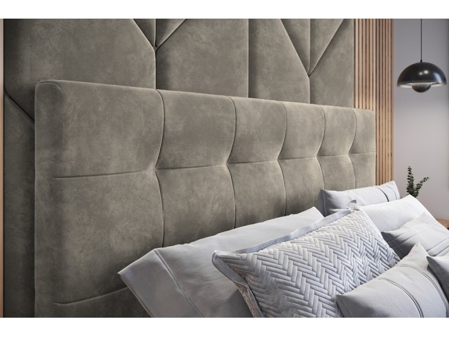 Łóżko tapicerowane Timo 140 Riviera 16 szary beż