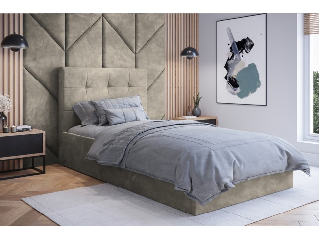 Łóżko tapicerowane Timo 80 Riviera 21 jasny beż