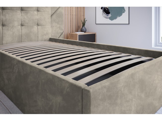 Łóżko tapicerowane Timo 80 Riviera 21 jasny beż