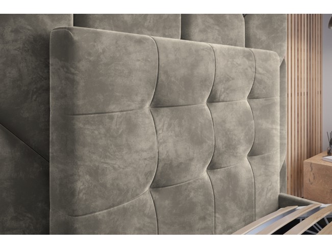 Łóżko tapicerowane Timo 120 Riviera 21 jasny beż