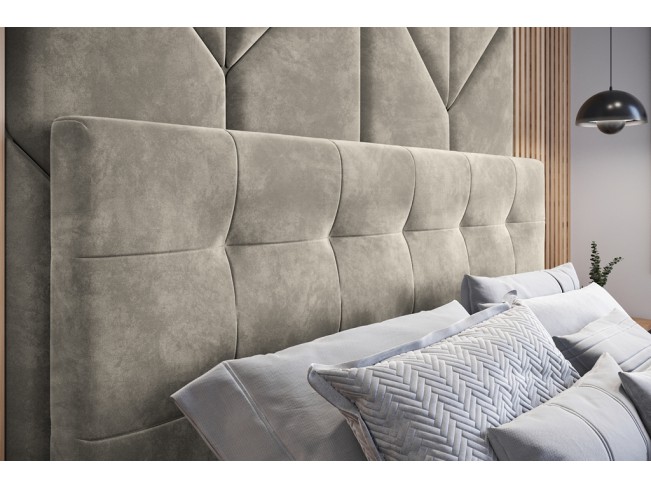 Łóżko tapicerowane Timo 140 Riviera 21 jasny beż