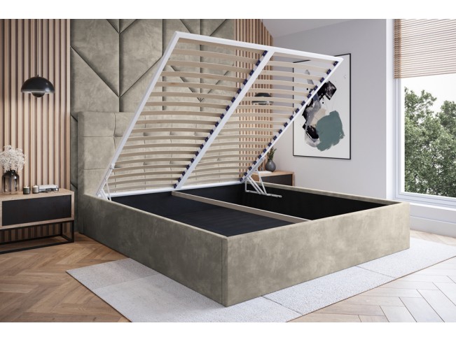 Łóżko tapicerowane Timo 140 Riviera 21 jasny beż