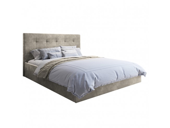 Łóżko tapicerowane Timo 160 Riviera 21 jasny beż - widok z przodu