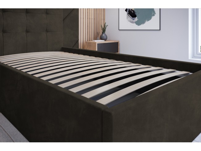 Łóżko tapicerowane Timo 80 Riviera 26 ciemny brąz