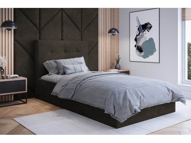 Łóżko tapicerowane Timo 120 Riviera 26 ciemny brąz