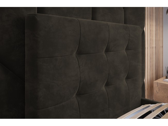 Łóżko tapicerowane Timo 120 Riviera 26 ciemny brąz