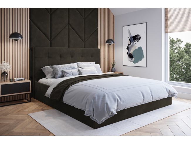 Łóżko tapicerowane Timo 140 Riviera 26 ciemny brąz