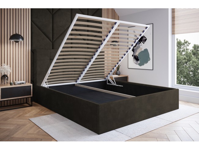 Łóżko tapicerowane Timo 140 Riviera 26 ciemny brąz