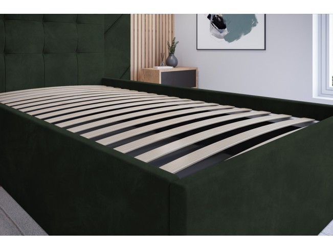 Łóżko tapicerowane Timo 90 Riviera 38 ciemny zielony