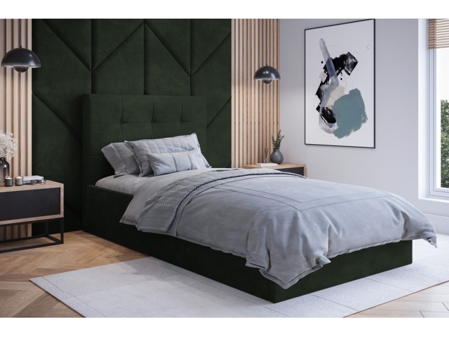 Łóżko tapicerowane Timo 120 Riviera 38 ciemny zielony